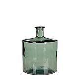 H26 D21 cm MICA Decorations 147660 Guan Botella/ – Jarrón, Cristal, Gris, 21 x 21 x 26 cm