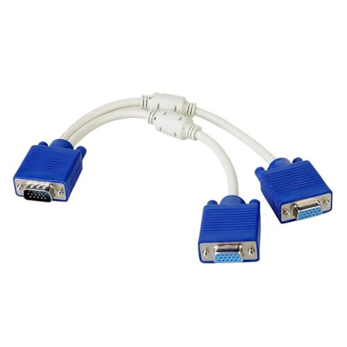 Ywmsfl 0.2m Long VGA Male to Double Female Adapter Cable 1080P Video Converter Cord Line Easy Installation and Flexible Use