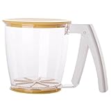 XNSHUN Mehlsieb Sieb, Puderzuckerstreuer Feinmaschiges Sieb Einhand Sieb Mit Deckel, Küchensieb Einhandsieb Aus Kunststoff Für Lebensmittel, Tee, Zucker, Schokopulver, Kakaopulver, Mehl, BPA Frei