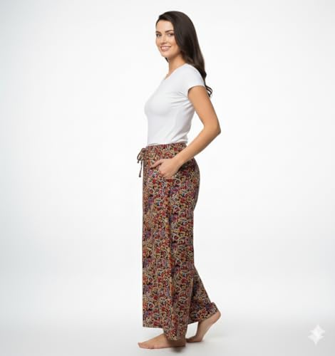 Image of Pure Cotton Printed Palazzos For Women PLAZO KALAMKARI 01