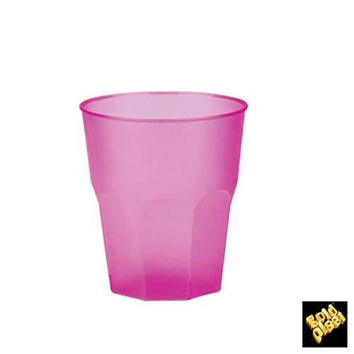 Preisvergleich Produktbild Becher Achteckige Happy Cocktail PP 270 cc cf 20 Stück Fucsia Trasparente Satinato