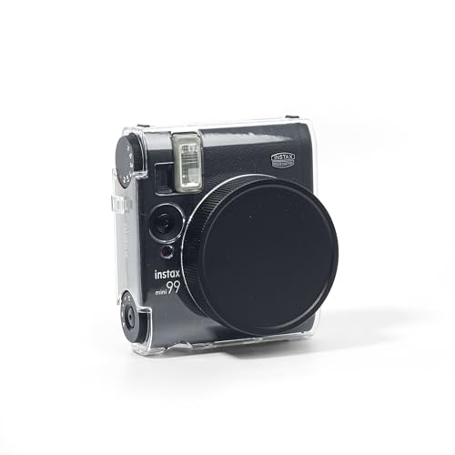 Copriobiettivo per fotocamera istantanea Fuji Instax Mini 99 in lega di antipolvere per Fuji Mini 99 con interno floccato e corda anti-perdita alluminio nero