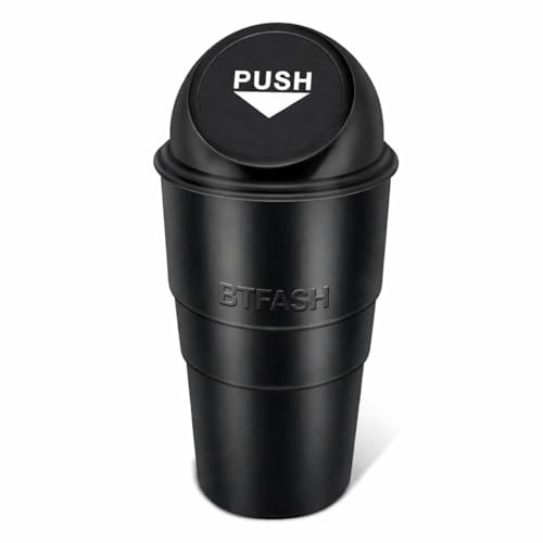 Image of Btag Portable Mini Trash Bin for Car, Office, Home & Travel | Compact Garbage Organizer for Vehicle, Desk, Table & Kitchen | Car Accessories | Pack of 1 | Black