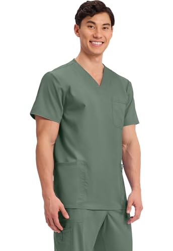 Image of Cherokee WW Revolution V-Neck Scrub Top for Men with 3 Pockets