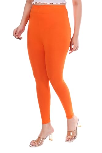 Image of TPF Women Solid Cotton Lycra Stretchable Leggings | Comfortable Ankle-Length Slim Fit Leggings for Women & Girls | Soft, Breathable Wear Bottoms