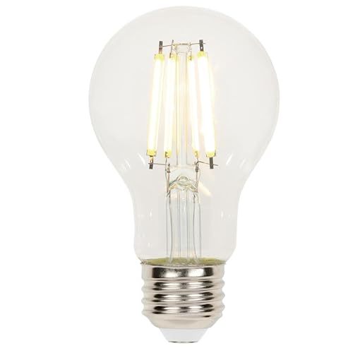 Image of Westinghouse Lighting 5258000 6.5 Watt (60 Watt Equivalent) A19 Dimmable Clear Filament LED Light Bulb, Medium Base