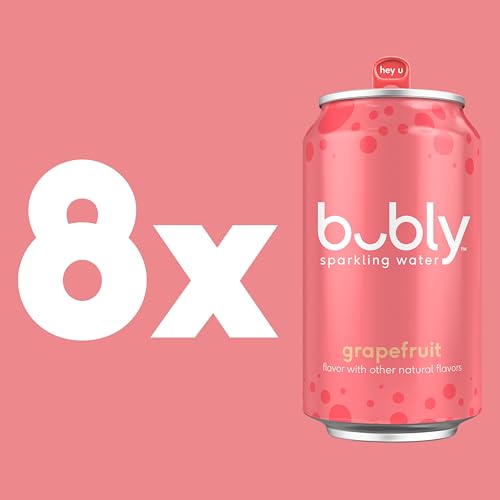 Image of bubly Sparkling Water, Grapefruit, 12 Fl Oz Cans (8 Pack)