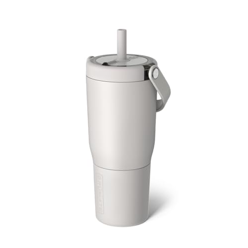BrüMate Resa BRS25DU - Tumbler with handle and straw 740mL/25oz size 100% leakproof triple-insulated made of Stainless Steel Silicone sleeve cup-holder friendly Dune color