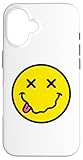 custodia per iphone 16 70s giallo sorriso faccia camicia carino felice x occhi sorridente faccia