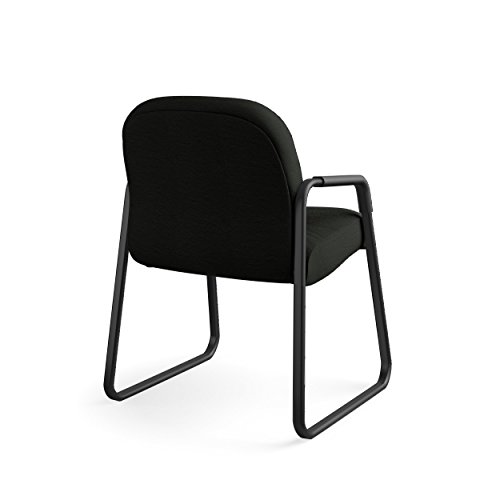 Image of HON 2093SR11T Leather 2090 Pillow-Soft Series Guest Arm Chair, Black