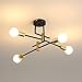 DAXGD Lampadario industriali, Plafoniera soffitto vintage E27 Diametro 70 cm, Lampadari Sputnik moderni 4 luci per Camera da letto, Cucina, Corridoio (Lampadina non inclusa)