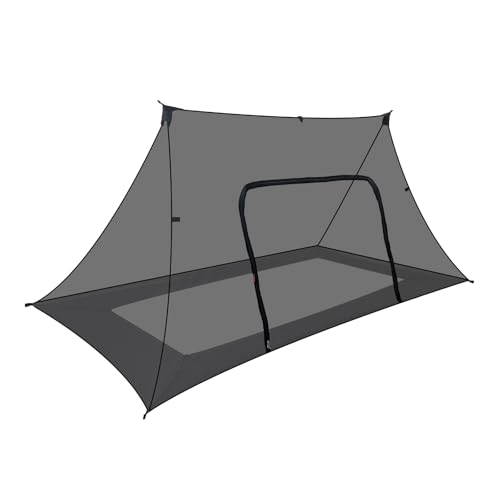 Onewind Premium Camping Shelter Bugnet, Ultraleichtes No-See-Um Atmungsaktives Mesh Moskitonetz mit doppelseitigem Reißverschluss für Camping und Wandern, Schwarz