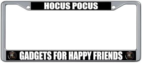 Hocus Pocus Colorful Outfit and Gadgets for Your Happy Friends License Plate Frame (2 Pack), Chrome Car Tag Holder image 3