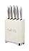 Kitchen Craft Lovello Retro 5-Piece Stainless Steel Set and Knife Block – Vanilla Cream, 19 x 10 x 24.5 cm, 5