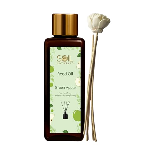 Image of Green Apple Reed Diffuser Oil 100 ml | Pure Natural & Undiluted Essential Aroma Oil | Long-Lasting Fragrance for Home, Office, Spa Reed Tealight Diffusers | ISO & GMP Certified