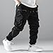 Sinzelimin Men Cargo Pants Fashion Multiple Pockets Baggy Casual Streetwear Wide Leg Trouser Plus Size Comfy Full Length Pant Black X-Large