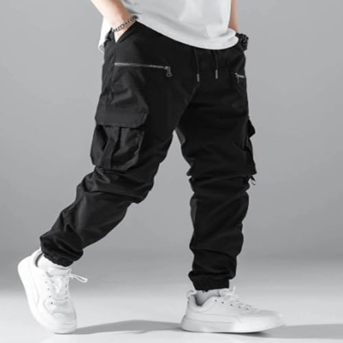 Men Cargo Pants Fashion Multiple Pockets Baggy Casual Streetwear Wide Leg Trouser Plus Size Comfy Full Length Pant2