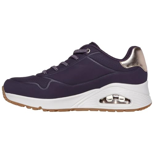 Image of Skechers Womens UNO - Shimmer Away Dark Purple Lifestyle Lace Up Shoe