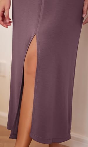 Image of ODODOS Modal Soft Front Split Midi Dress for Women, V Neck Sleeveless Casual Summer Tank Dress