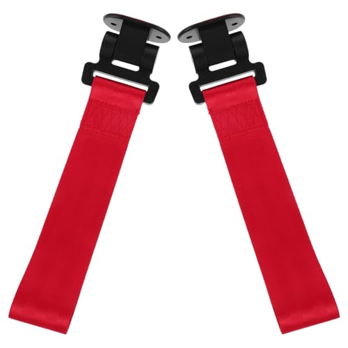 PRETYZOOM 2 Piezas Cinta de Remolque Roja Adhesiva para Coche Correa de Nylon Decorativa para Parachoques Delantero Banda de Tracción para Modificación Automotriz y Remolque Accesorio