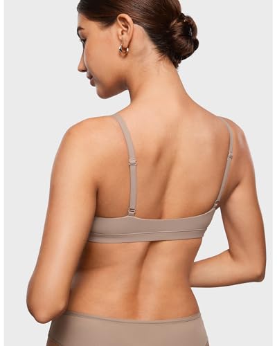 Image of INLYRIC Women's Inbarely Triangle Bralette Plunge Unlined Seamless Bra No Underwire Sexy Comfortable Everyday