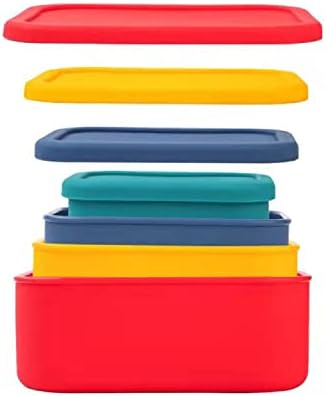 Silicone Food Storage Containers Set 4 Kinds Of Different Sizes And Colors Silicone Containers With Lids Silicone Meal Prep Freezer To Oven