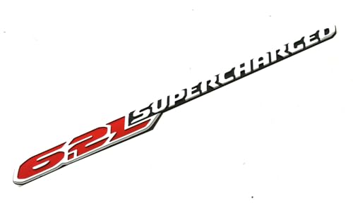Image of 1pc New 6.2L Supercharged Hood Emblem Nameplate 3D Badge Replacement for 2021-2024 TRX 6.2L 68444262AB (Chrome Red)