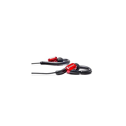 SONXTRONIC XDR-1000 BB Premium Fashion Soft Touch Earhook Earbud Sport Running Headphones with Microphone Bass Boxes Design Red