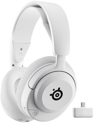 SteelSeries Arctis Nova 5 Multi-System Wireless Gaming Headset — White — Magnetic Neodymium Drivers — 100+ Audio Presets — 60 HR Battery — 2.4 GHz or BT