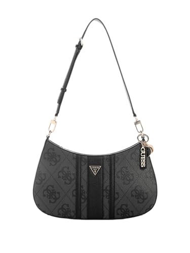 GUESS Womens NOELLE II TOP ZIP SHOULDER BAG HANDBAG COAL LOGO