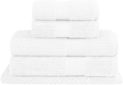 Buddemeyer Jogo de Toalhas Fio Penteado Canelado Gigante Branco 5...
