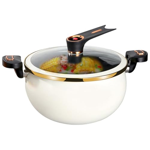 Tsawntd Mini autocuiseur, 8 L, chauffage rapide, avec poignées verrouillables, casserole antiadhésive avec couvercle transparent pour cuisinières à gaz, induction, électriques