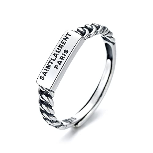 Bague ajustable femme style alphabet carré pour sublimer vos looks quotidiens