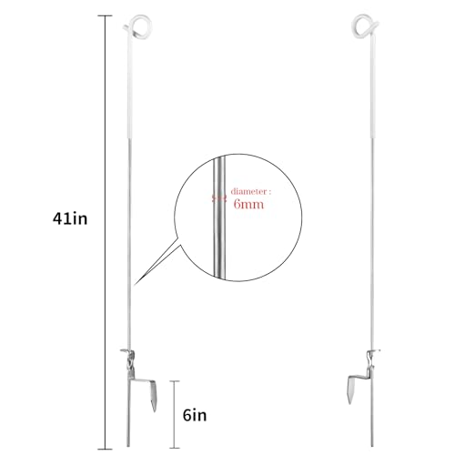 Fence Shock 41 Inches Systems Pig Tail Step-in Fence Post,Stainless Steel for Fence - Pack of 30 White - Thumbnail 2