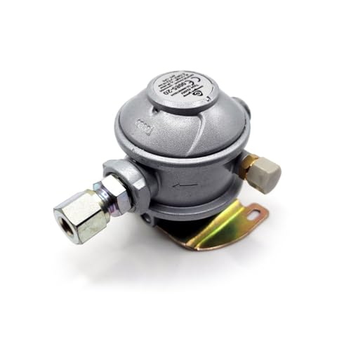 DN Autogas Parts Cavagna Fester Gasregler für Wohnwagen und Wohnmobil, abgewinkelt, 180° - 10 mm Auslass