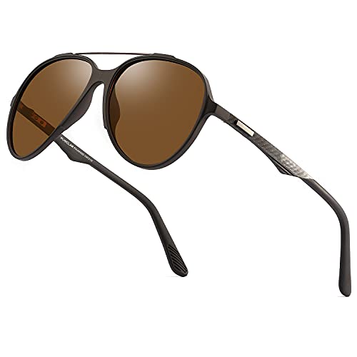 PUKCLAR Pilot - Gafas de sol polarizadas con marco de fibra de carbono ultraligero UV400, protección estilo clásico para pesca, conducción y golf Cover