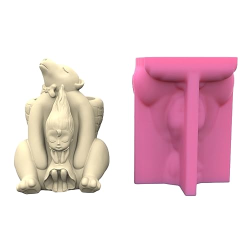 TEMOOUES Molde antiadherente de silicona para bolígrafos, diseño de oso y niñas, para decoración del hogar, oficina, escritorio