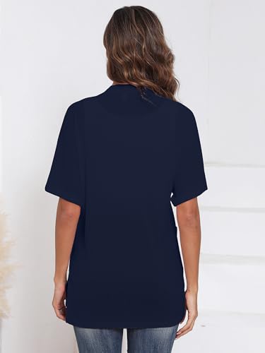Image of Heymoments Women's Lightweight Open Front Knit Cardigans Short Sleeve Casual Soft Drape Summer Cardigan S-2XL