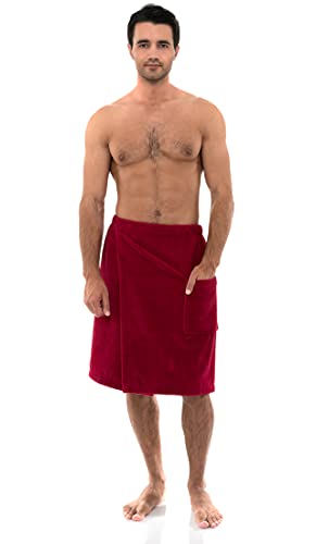 TowelSelections Men's Wrap Adjustable Cotton Fleece Shower Bath Gym Cover Up4