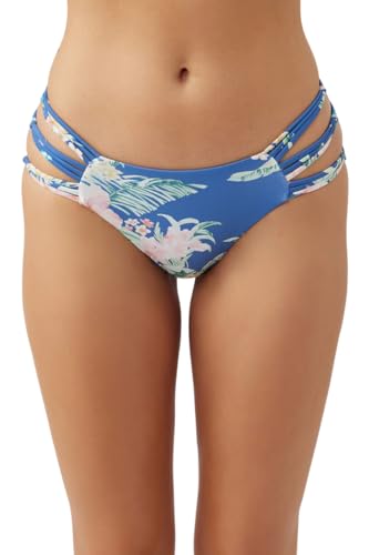 O'NEILL Women's Boulders Strappy Side Bikini Bottoms - Full Coverage Women's Bathing Suit Bottom with Multi-Strap Detail