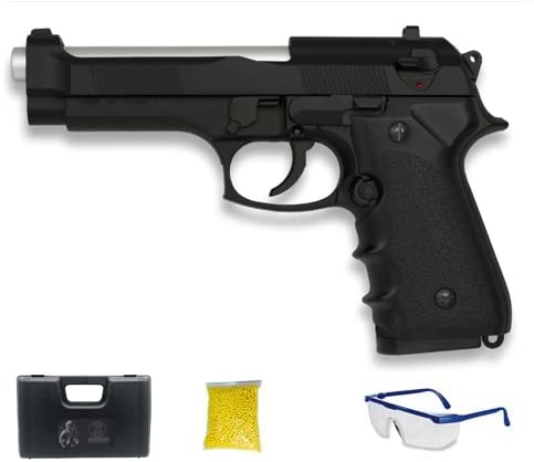 HFC HA-118E Noir - Pistolet Airsoft Calibre 6 mm (Arme à air comprimé à Billes en Plastique ou PVC). Système : Ressort. [Puissance : 0,38 Joules]