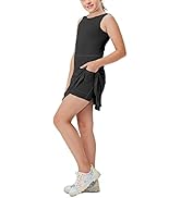 Aurgelmir Girls Crewneck Sleeveless Tennis Dresses Kids Workout Cute Outfits Tank Golf Dresses wi...
