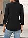 TICTICMISS Women's V Neck Polo Shirts 3/4 Length Sleeve Tops Collared Business Casual Summer Blouses Black