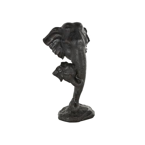 Escultura elefante madre e hijo polystone negra 10x7x17 in miniatura 7
