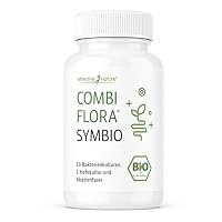 Combi Flora SymBIO - Kulturen Komplex mit aufeinander abgestimmten Bakterienstämmen + Akazienfaser - vegane Kapseln - hochdosiert, Bio-Qualität