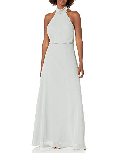 Jenny Yoo Brett Halter Neckline Blouson A-Line Chiffon Dress