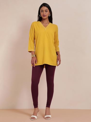 Image of TWIN BIRDS Tailored Cut and Classic Fit Super Stretchable Elastane Fabric Churidar Leggings for Women