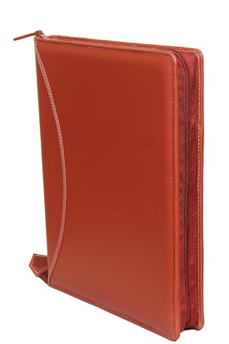 Image of Sukeshcraft PU Multiuse 25 File Sleeve for Documents, Certificates, FDRs | A4 Size Portfolio Document Holder for Office, Home, School & Sports Use (RedTan)