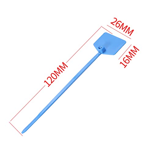 Image of Waterproof Shipping Tags - Self Locking Nylon Writable Marker Ties for Luggage Identification, Plastic Straps Label Mark, Seal Zip Tie for Labeling - 100pcs (Blue)