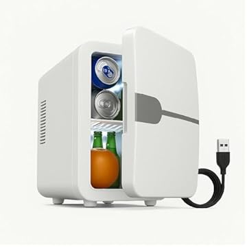Mini Geladeira Retrô 4L Portátil 1 – Maquiagem e Skincare - Refrigeração e Aquecimento para Carro e Casa